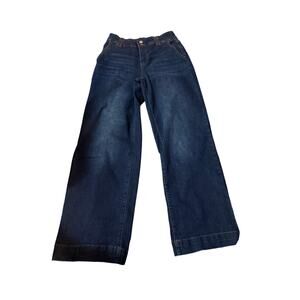 Boutique Dark Wash Wide-Leg Jeans — Classic Straight Fit. Size 6